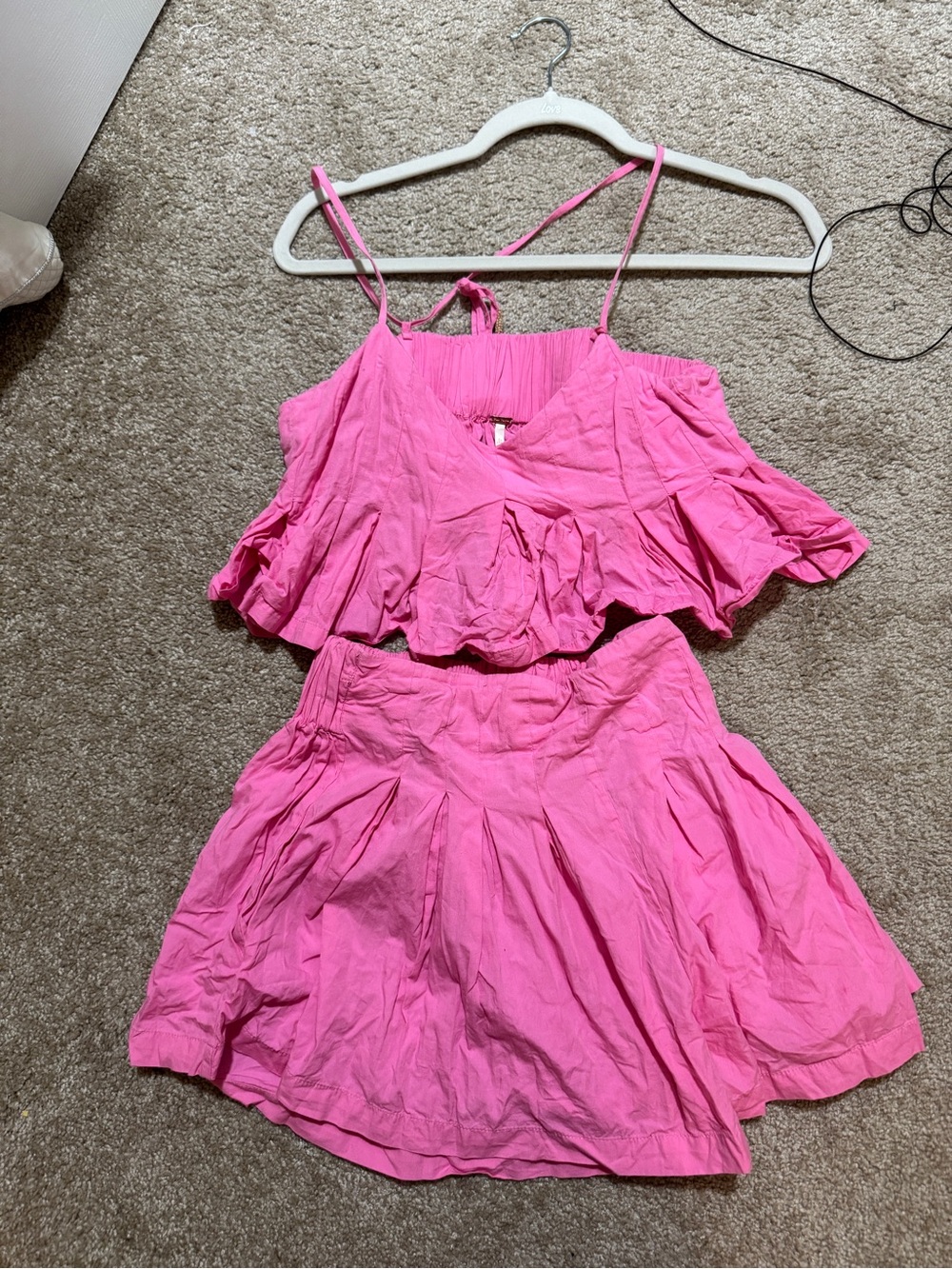 Free people Hot Pink Ruffle Crop Top - Picture 6 of 7